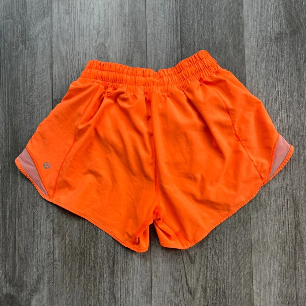 Lululemon Orange Hotty Hot Shorts 4 Tall